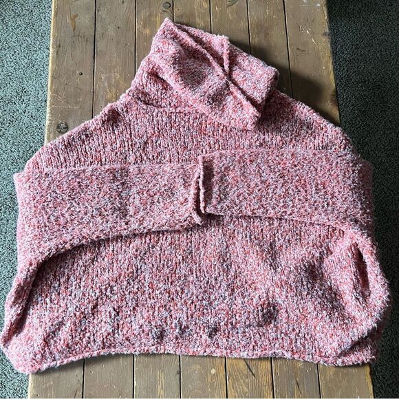 Free People BFF Cropped Cowl Neck Marled Sweater Red Lotus Ultrasoft Wom… - Picture 8 of 8